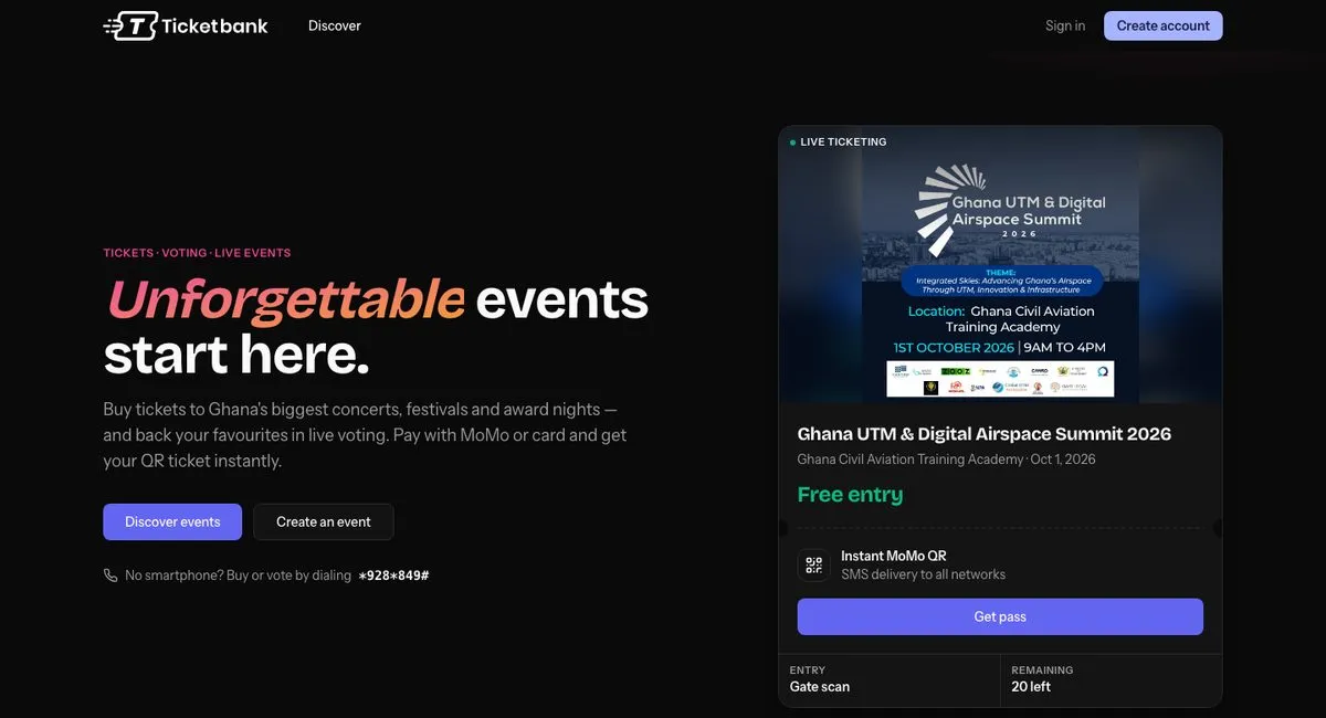 Ticketbank homepage